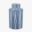 Samara Blue and White Ceramic Aztec Design Lidded Ginger Jar