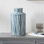 Samara Blue and White Ceramic Aztec Design Lidded Ginger Jar
