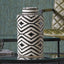 Chirala Black and White Ceramic Aztec Design Lidded Ginger Jar