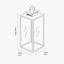Black Stainless Steel and Glass Large Rectangular Lantern