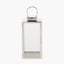 Silver Stainless Steel and Glass Large Rectangular Lantern