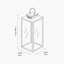 Silver Stainless Steel and Glass Medium Rectangular Lantern