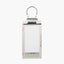 Silver Stainless Steel and Glass Medium Rectangular Lantern