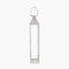 Silver Stainless Steel and Glass Large Tall Lantern