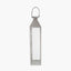 Silver Stainless Steel and Glass Medium Tall Lantern