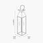 Silver Stainless Steel and Glass Medium Tall Lantern