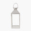 Silver Stainless Steel and Glass Large Lantern