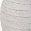 White Wash Fibrestone Decorative Ribbed Vase Large