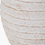 White Wash Fibrestone Decorative Ribbed Vase