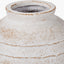 White Wash Fibrestone Decorative Ribbed Vase