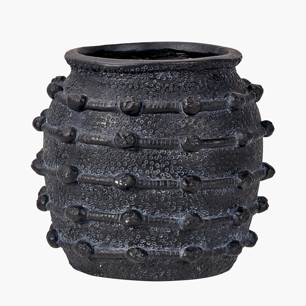 Black Bobble Fibrestone Decorative Planter