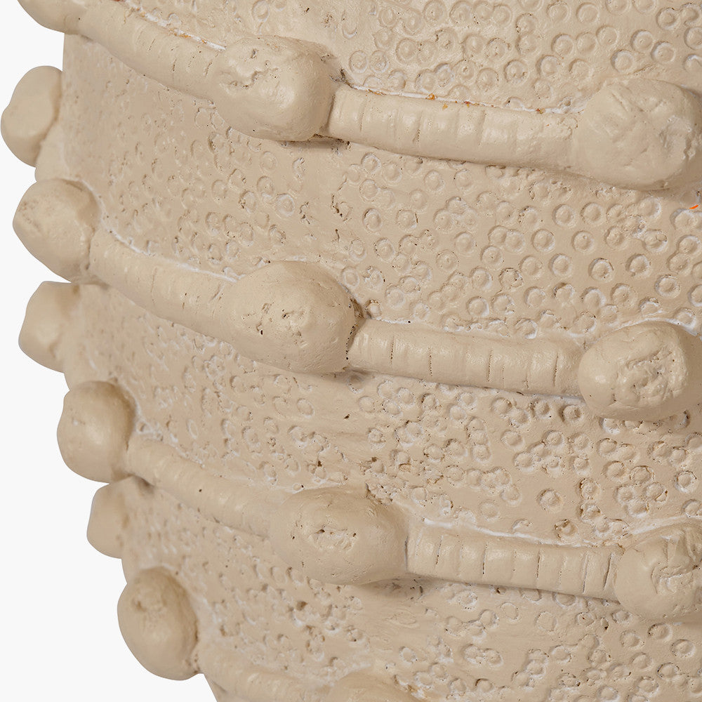Cream Bobble Fibrestone Decorative Planter