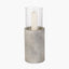 Stone Grey Metal and Clear Glass Hurricane Large