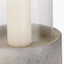 Stone Grey Metal and Clear Glass Hurricane Large