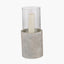 Stone Grey Metal and Clear Glass Hurricane