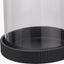 Black Ribbed Metal and Clear Glass Hurricane Large