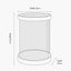 Black Ribbed Metal and Clear Glass Hurricane Large