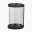 Black Ribbed Metal and Clear Glass Hurricane Large