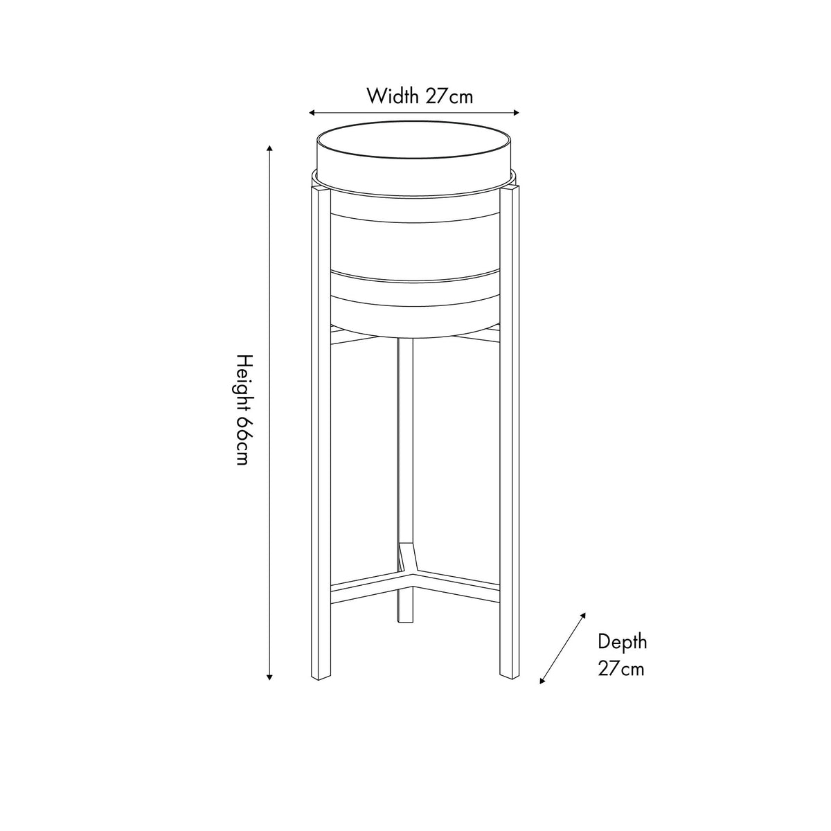 Brass and Matt Black Metal Floor Planter Large