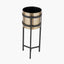 Brass and Matt Black Metal Floor Planter Large