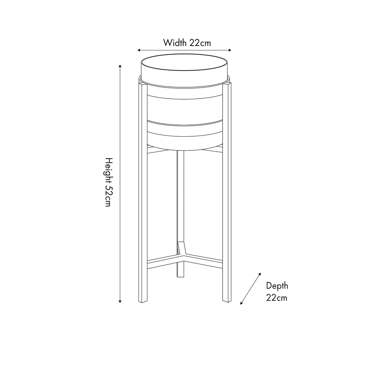 Brass and Matt Black Metal Floor Planter