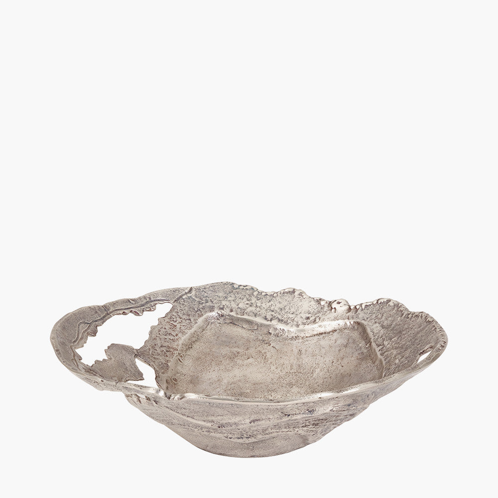 Antique Silver Cast Metal Decorative Bowl