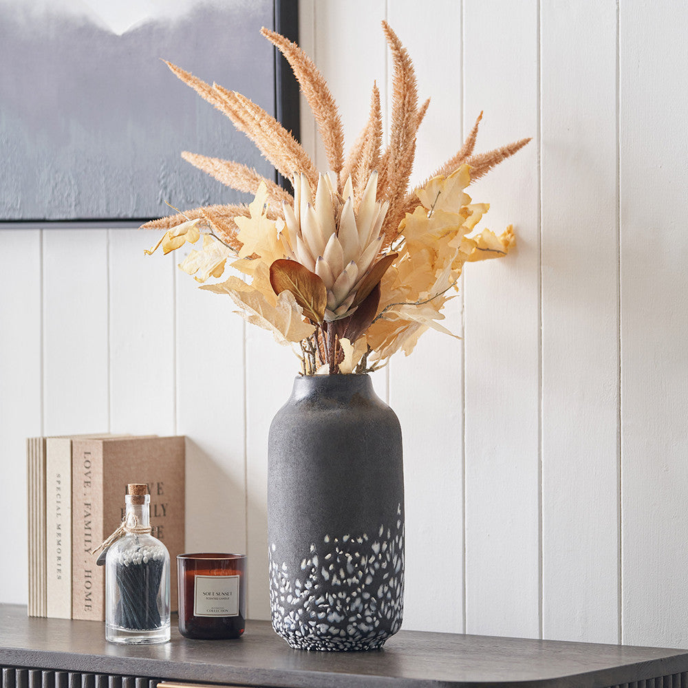 Etna Black and White Glass Vase