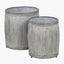 S/2 Galvanised Zinc Barrel Planters