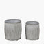 S/2 Galvanised Zinc Barrel Planters