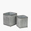 S/2 Galvanised Zinc Square Planters