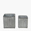 S/2 Galvanised Zinc Square Planters