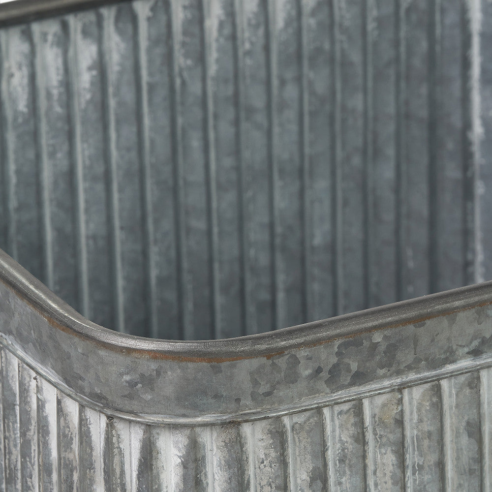 S/2 Galvanised Zinc Square Planters