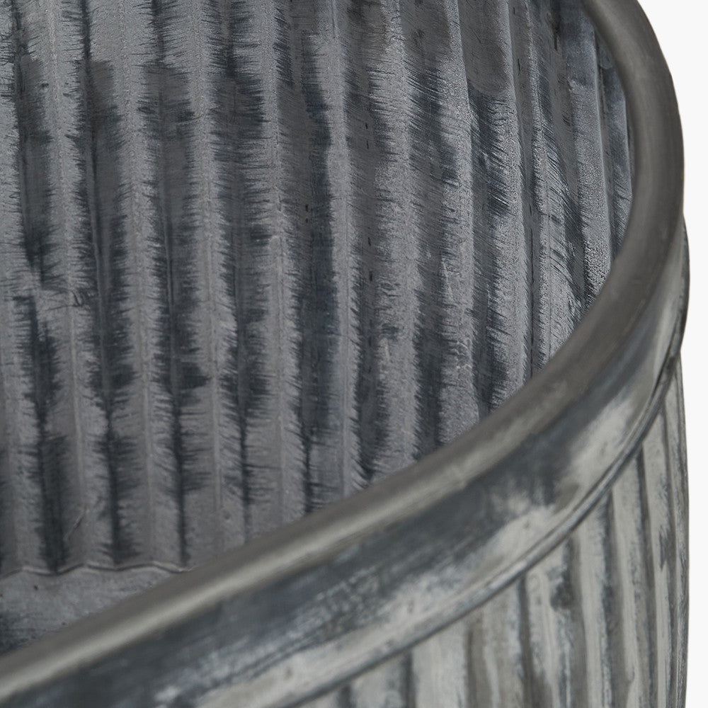S/3 Galvanised Zinc Oval Planters