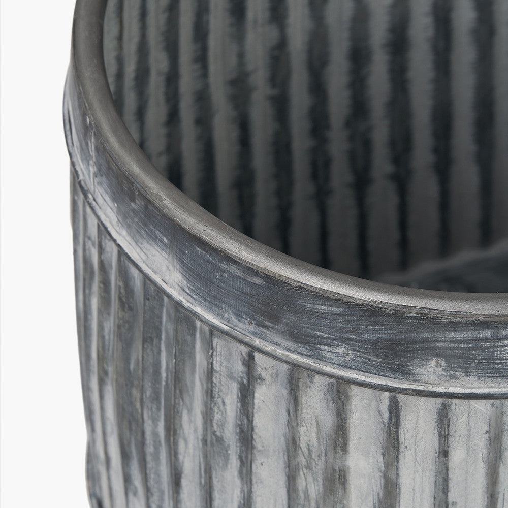 S/3 Galvanised Zinc Oval Planters