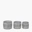 S/3 Galvanised Zinc Round Planters