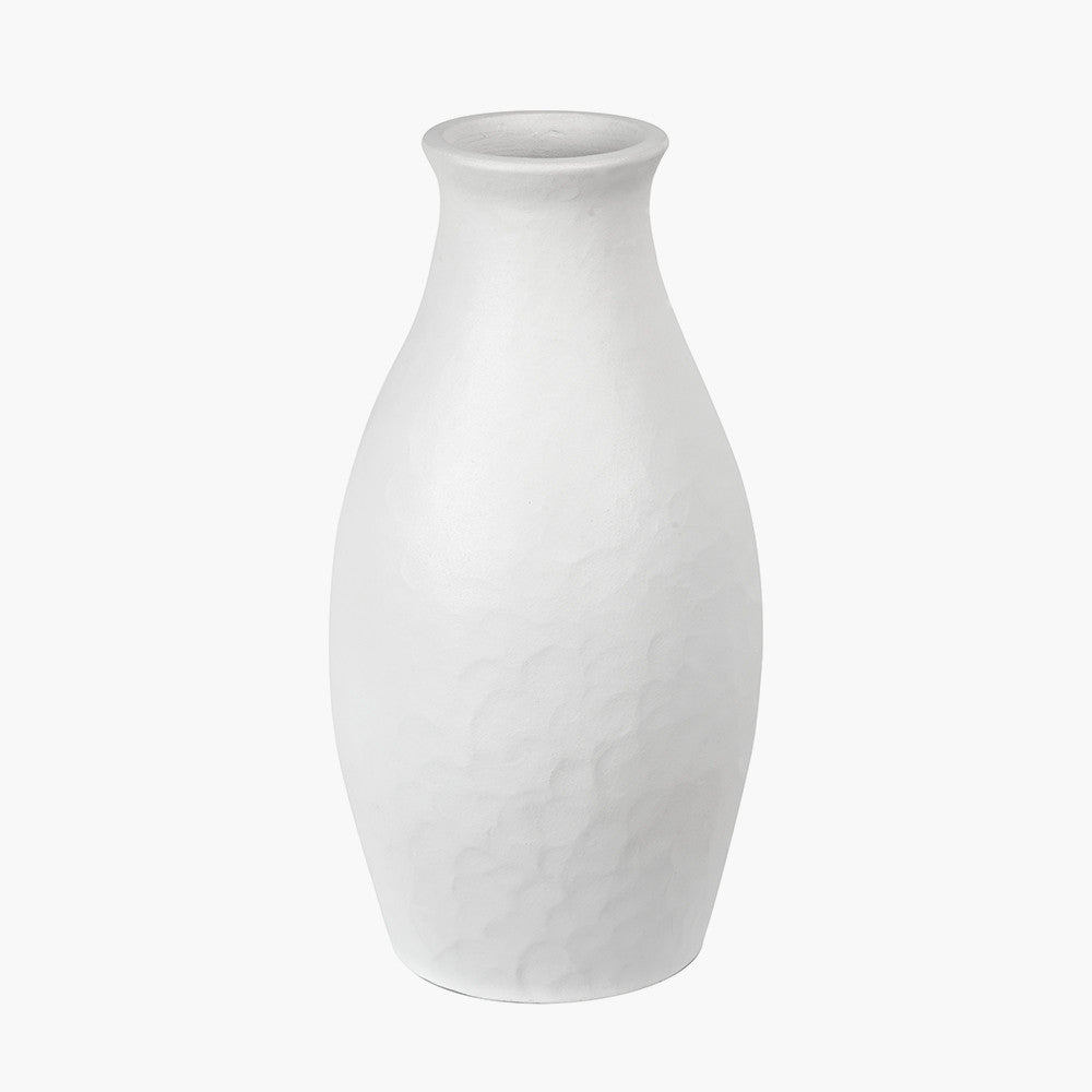 Eirene White Textured Stoneware Vase