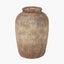 Rustic Brown Fibrestone Vertical Ribbed Decorative Vase Tall
