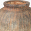 Rustic Brown Fibrestone Vertical Ribbed Decorative Vase Tall