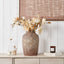 Rustic Brown Fibrestone Vertical Ribbed Decorative Vase Tall