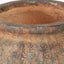 Rustic Brown Fibrestone Vertical Ribbed Decorative Vase Round