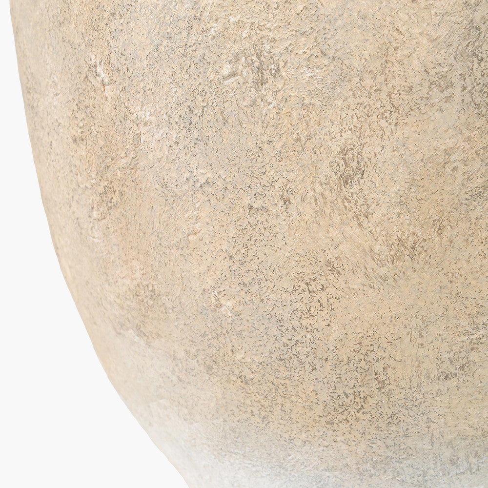 Natural Textured Fibrestone Decorative Vase with Handles