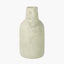 White Textured Terracotta Decorative Vase with Handles Large