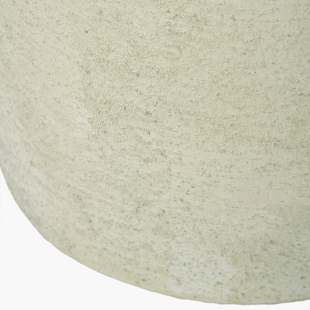 White Textured Terracotta Decorative Vase with Handles Large