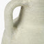 White Textured Terracotta Decorative Vase with Handles Medium