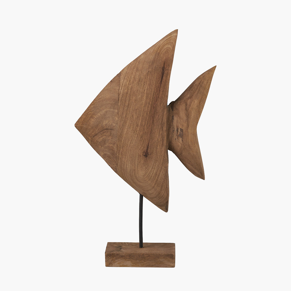 Natural Handcarved Mango Wood Altum Angelfish Ornament