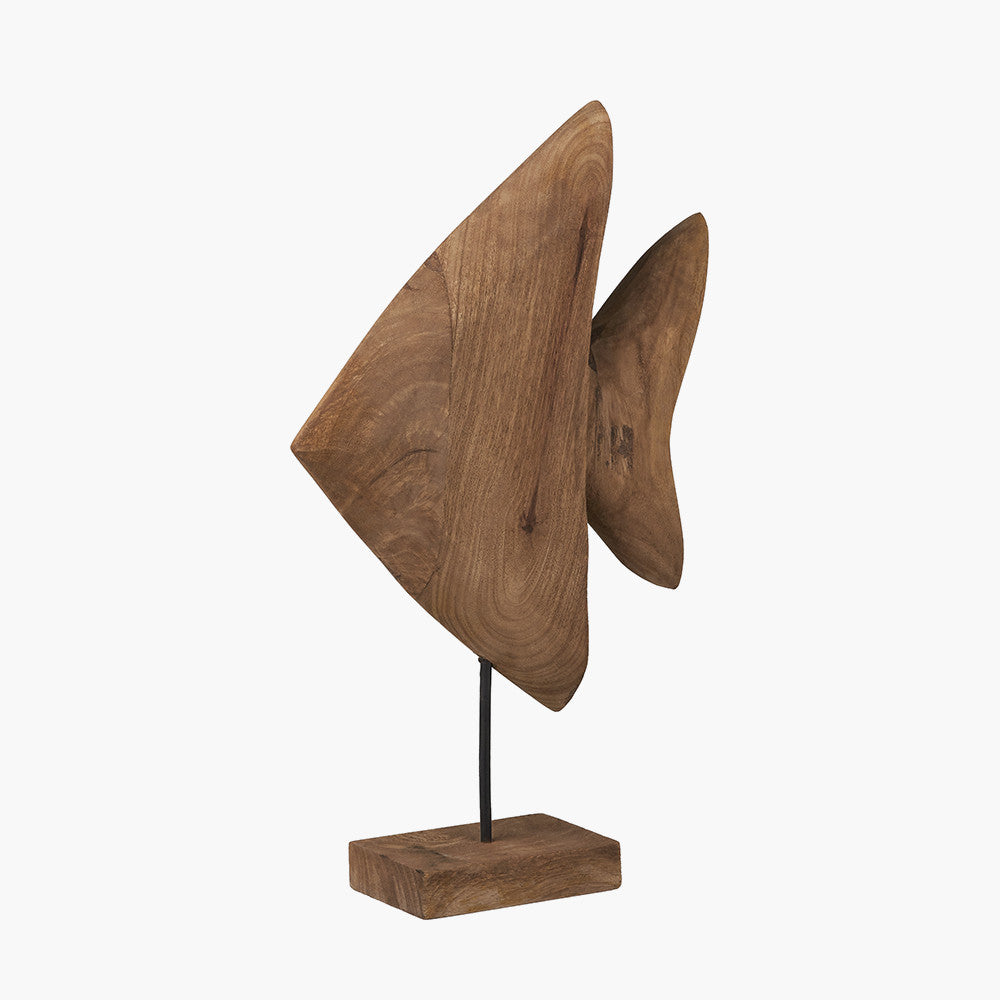 Natural Handcarved Mango Wood Altum Angelfish Ornament