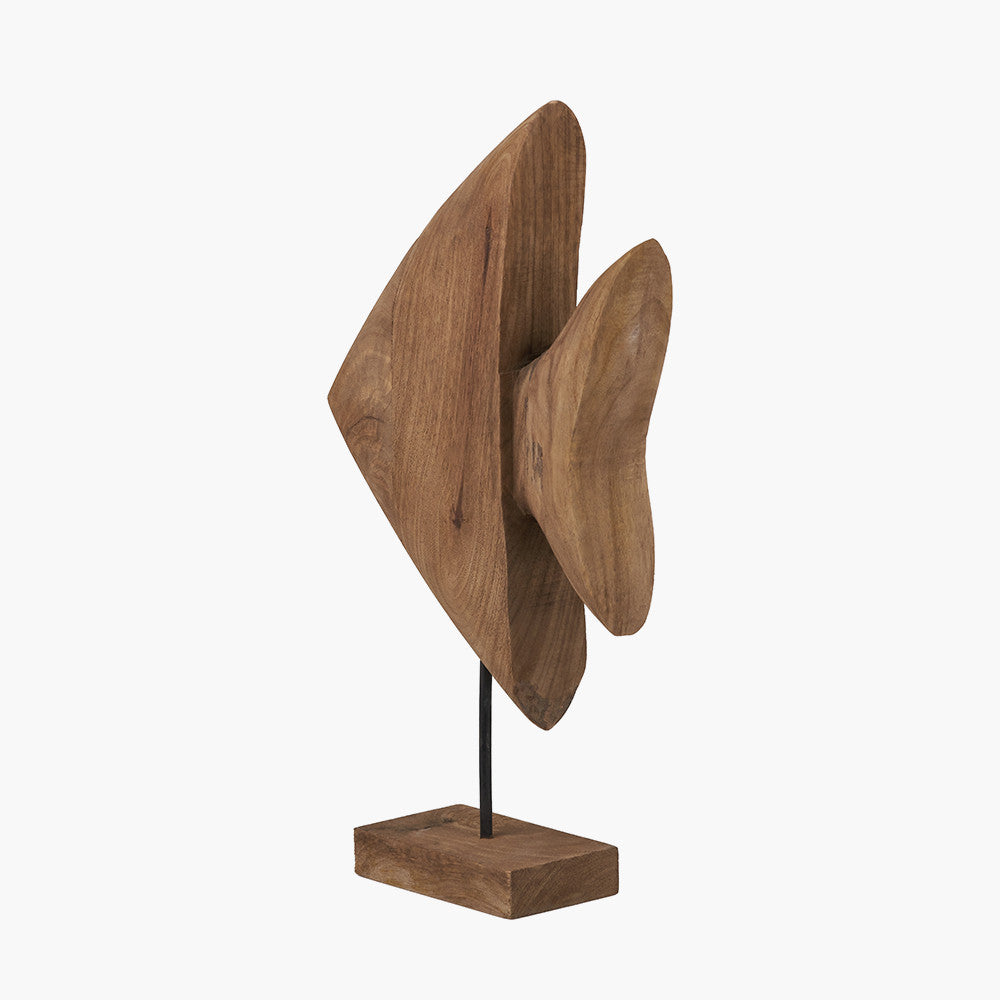 Natural Handcarved Mango Wood Altum Angelfish Ornament