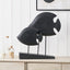Black Handcarved Mango Wood Double Teardrop Angelfish Ornament