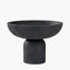 Black Handcarved Mango Wood Bowl with Raised Base