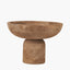 Natural Handcarved Mango Wood Bowl with Raised Base
